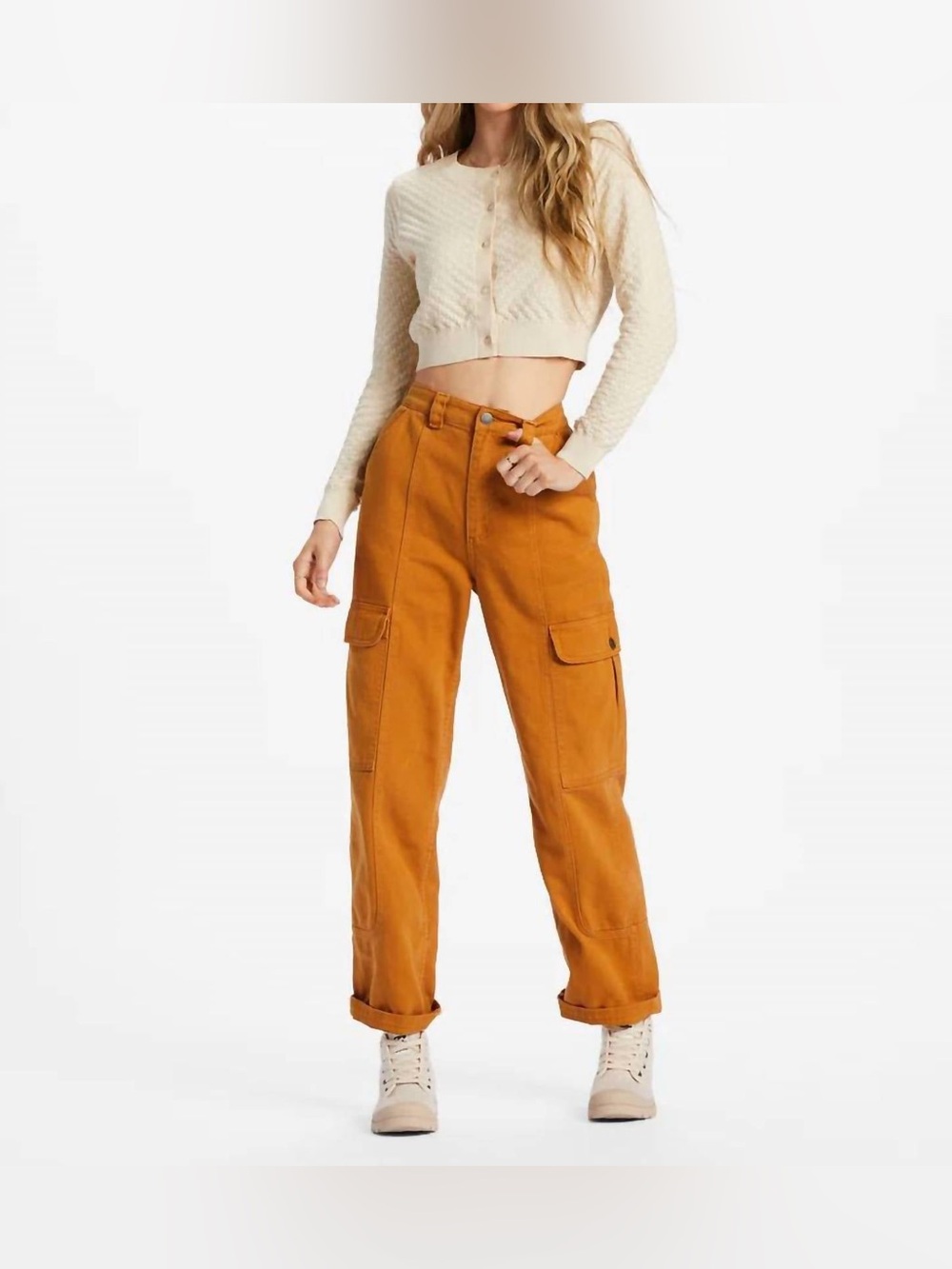Billabong - Wall To Wall Denim Cargo Pants in Cider Color Size 26 NWT - C76-002